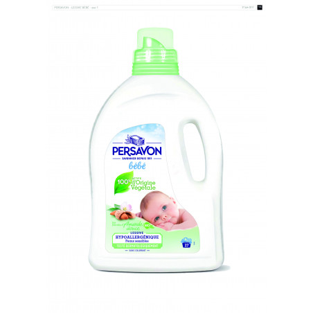 PERSAVON Lessive Bébé hypoallergénique Lait d'Amande Douce BIO 1485 mL 27 Lavages