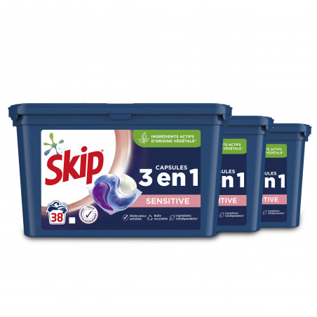 Skip Lessive Capsules Ultimate Power Sensitive 38 Dosettes