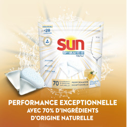 Pack de 3 - Sun Capsules Lave-Vaisselle Optimum Pure Tout En 1 Savon de Marseille 28 Capsules