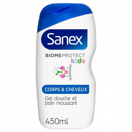 Sanex - Gel douche Enfant BiomeProtect Dermo Corps & Cheveux - 450ml