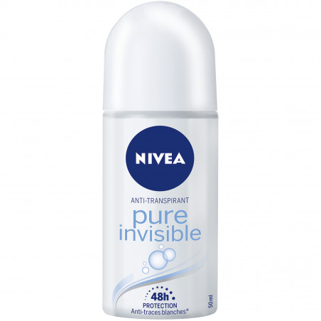 Nivea - Déodorant Bille Anti-transpirant 48H Pure Invisible 50ml