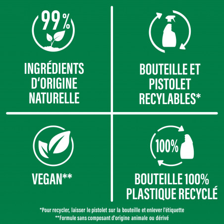 Pack de 12 - Ajax - Nettoyant Ménager Multi Surfaces Multi-Usages Spray - 500ml