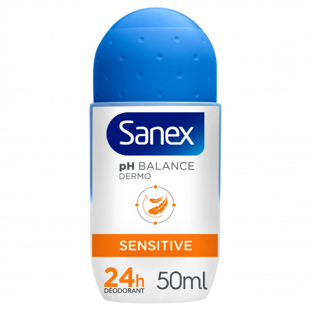 Pack de 6 - Sanex - Déodorant Dermo Sensitive Peaux sensibles Bille - 50ml