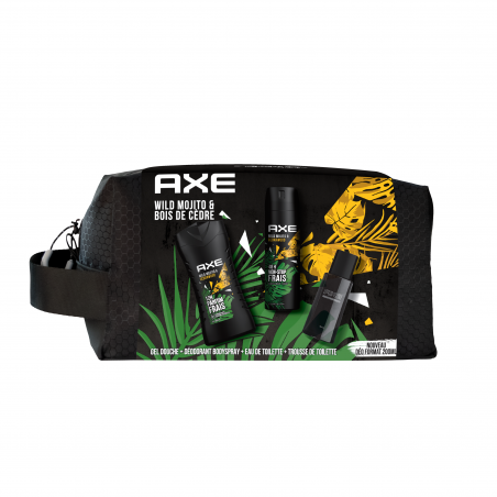 Axe Coffret Trousse Eau de toilette, Déodorant, Gel Douche Wild x1