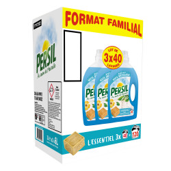 Persil Lessive Liquide l'Essentiel Lot 3 X 2 L - 120 Lavages