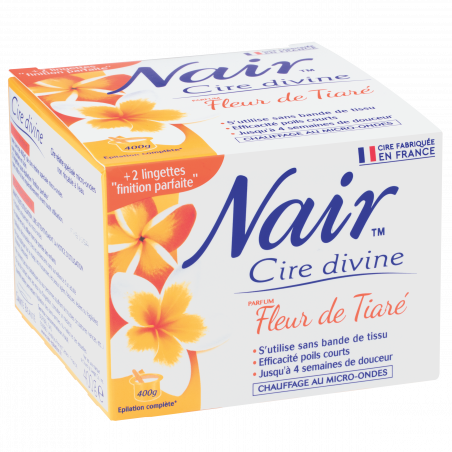 Pack de 3 - Nair - Nair - Cire Divine Fleur De Tiaré - Efficacité poils courts - Résultat professionnel longue durée - 400g