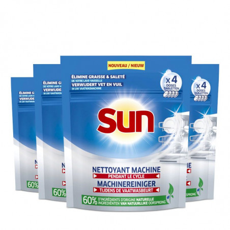 Pack de 4 - Sun Nettoyant Machine 4 Doses