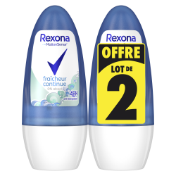 Pack de 3 - Rexona Déodorant Femme Bille Fraicheur Continue 50ml Lot de 2