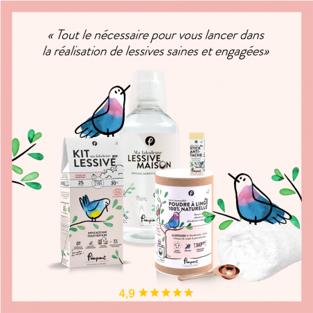 Pimpant - Coffret découverte Veepee: 1 kit lessive, 1 bouteille, 1 poudre à linge, 1 cuillère doseus Pimpant - Coffret découverte Veepee: 1 kit lessive, 1 bouteille, 1 poudre à linge, 1 cuillère doseus
