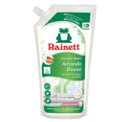 Pack de 3 - Rainett Liquide Vaisselle Ecologique Amande Douce Recharge 1l