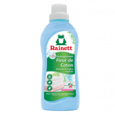 Pack de 3 - Rainett Assouplissant Ecologique Concentré Fleur de Coton 750ml - 31 lavages