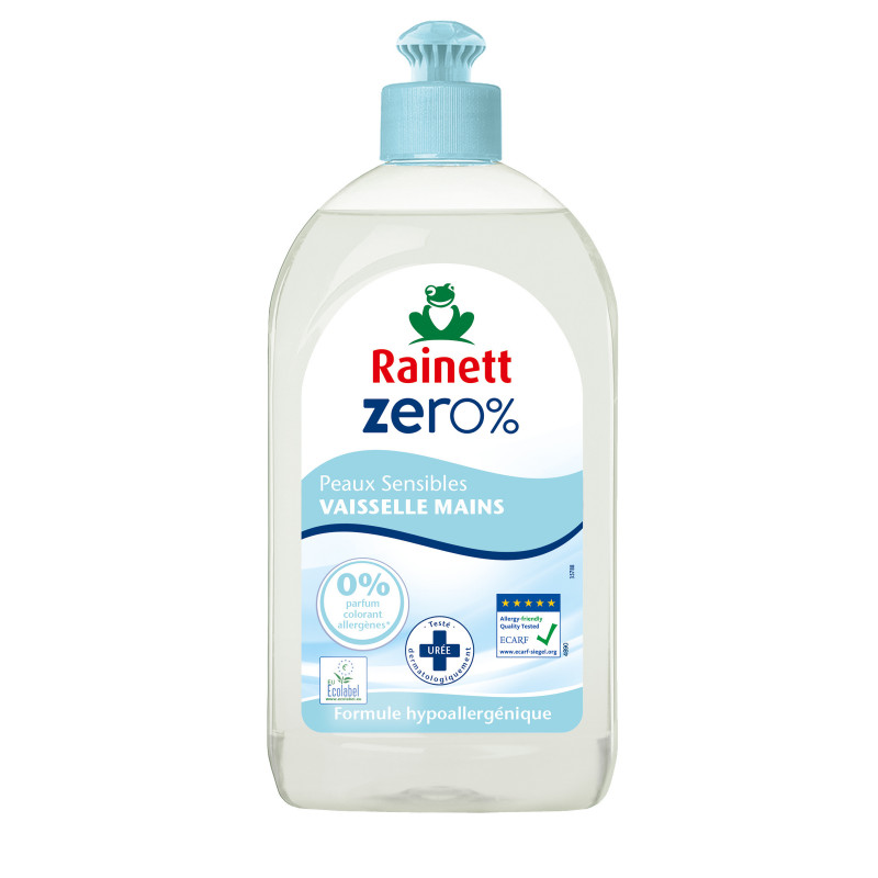 Pack de 3 - Rainett Zero% Liquide Vaisselle Ecologique 500ml