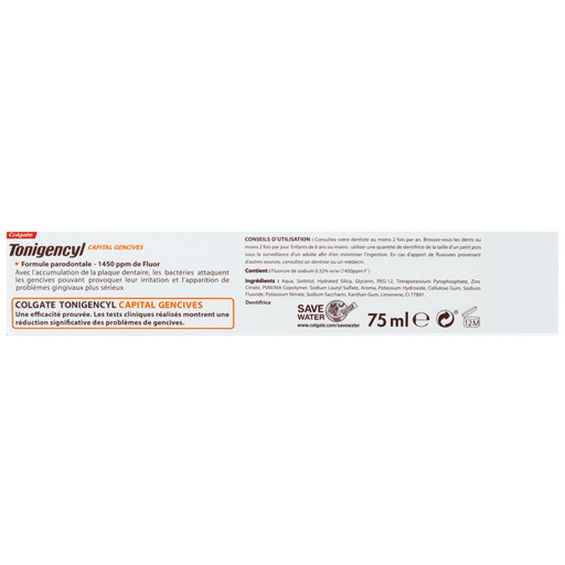 Pack de 12 - Dentifrice Tonigencyl Capital Gencives - 75ml