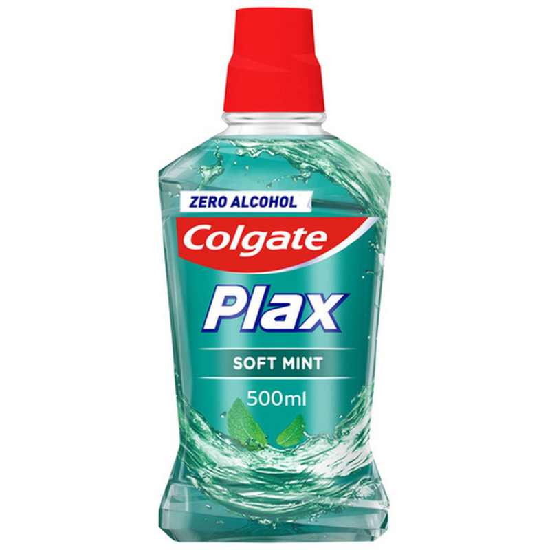 Pack de 12 - Bain de bouche sans alcool Colgate Plax Menthe douce - 500ml