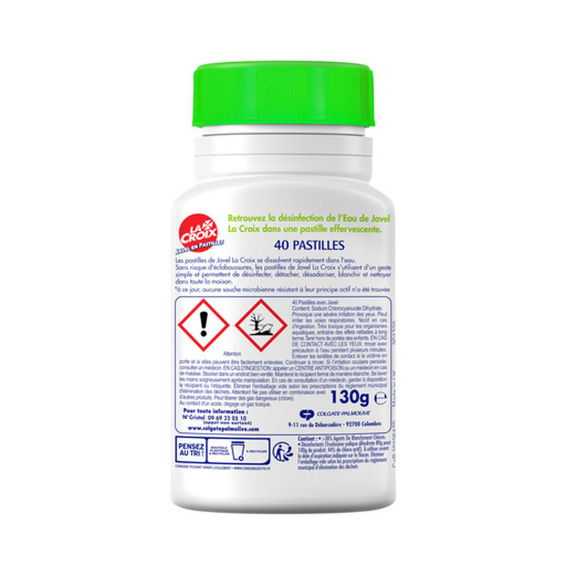 Pack de 24 - Javel en Pastilles LA CROIX Désinfectant . Boite - 40 pastilles