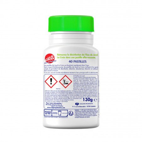 Pack de 24 - Javel en Pastilles LA CROIX Désinfectant . Boite - 40 pastilles Pack de 24 - Javel en Pastilles LA CROIX Désinfectant . Boite - 40 pastilles