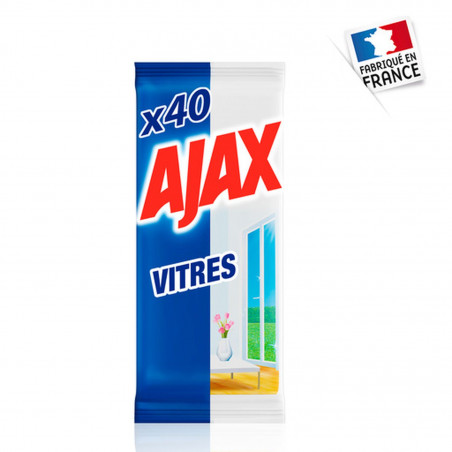 Pack de 20 - Lingettes Vitres Ajax Triple Action - X40