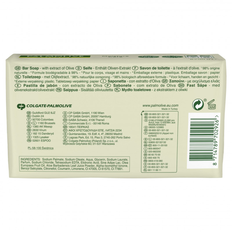 Pack de 12 - Savon Palmolive Naturals Original Olive - 6x90g