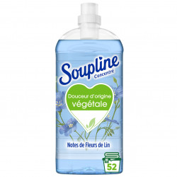 Pack de 12 - Adoucissant Soupline Douceur végétale  Notes de Fleurs de Lin 52 lavages - 1,3L