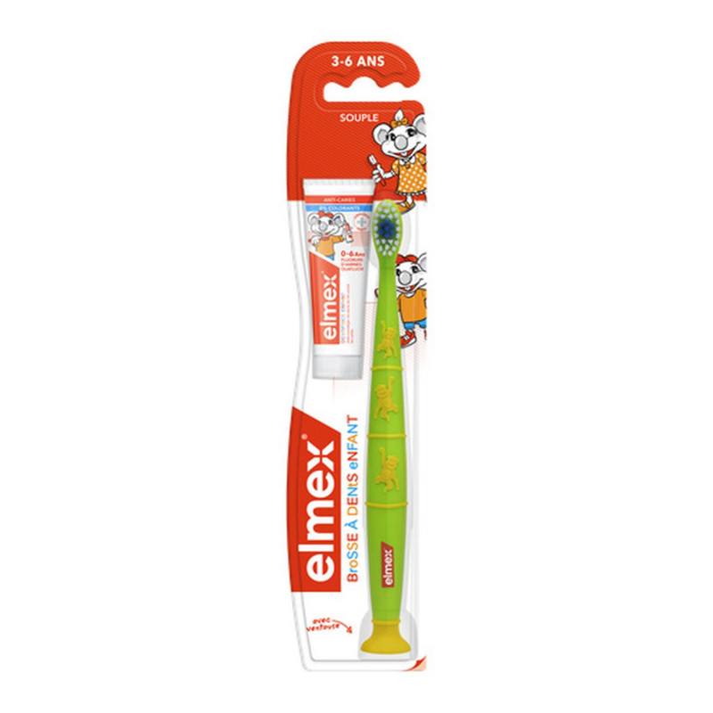Pack de 12 - Elmex - Brosse à dents souple elmex® Anti-Caries Enfants 3-6 ans & Dentifrice 12ml