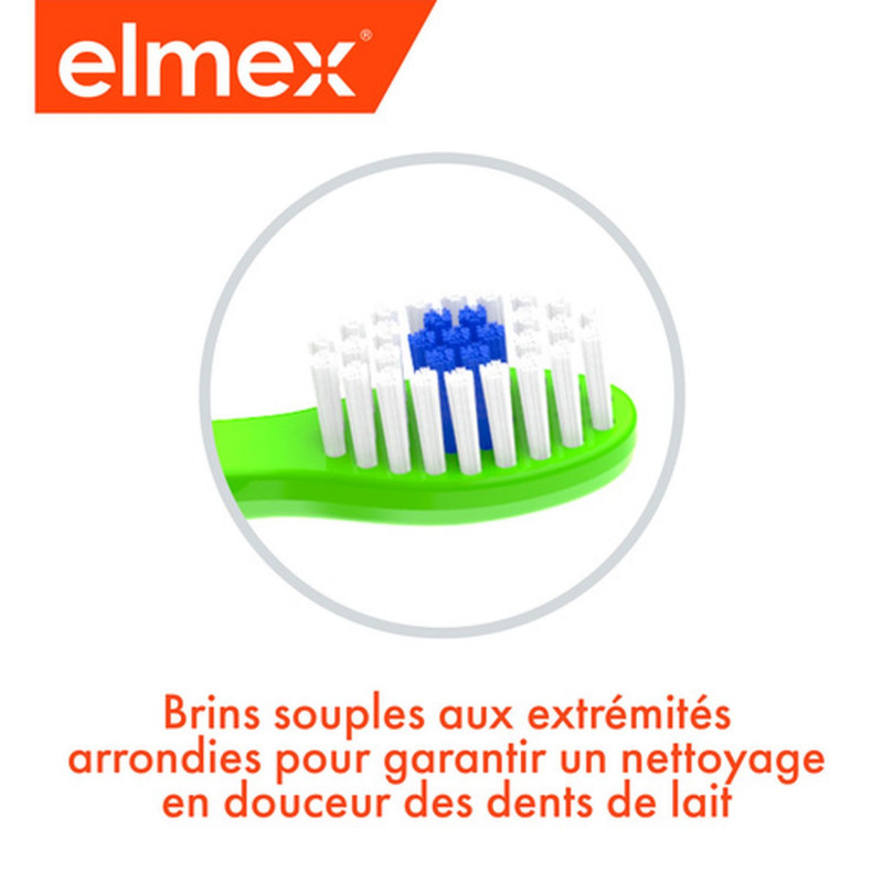 Pack de 12 - Elmex - Brosse à dents souple elmex® Anti-Caries Enfants 3-6 ans & Dentifrice 12ml