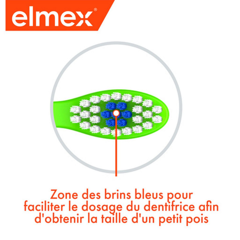 Pack de 12 - Elmex - Brosse à dents souple elmex® Anti-Caries Enfants 3-6 ans & Dentifrice 12ml