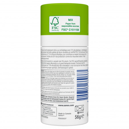 Pack de 12 - Sanex Déodorants solides Zéro 0% parfum - 56g