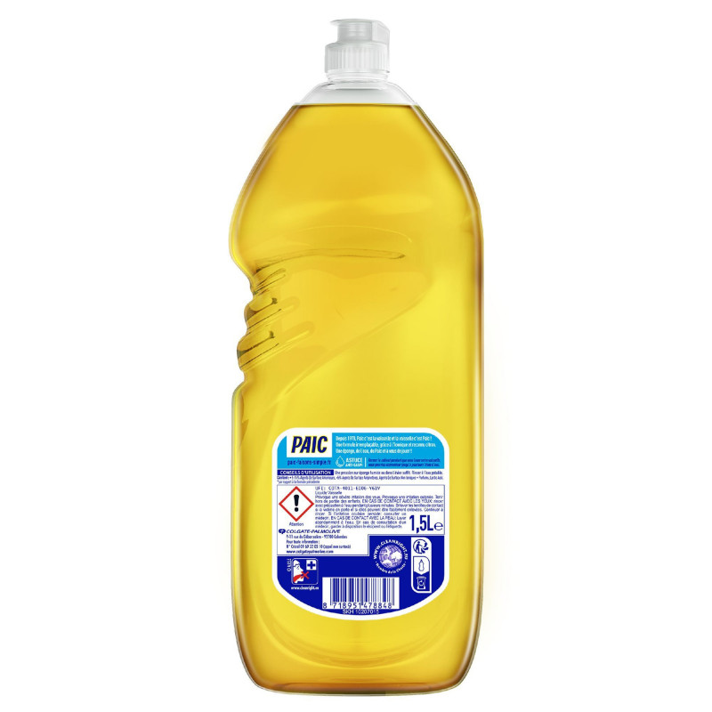Liquide Vaisselle Paic Citron - Origine Naturelle - Super dégraissant - 1,5L