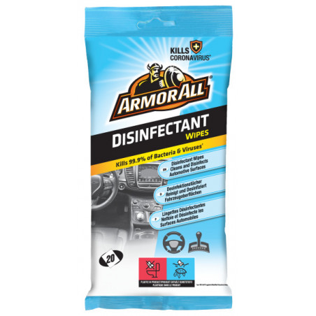 Armor All Lingettes désinfectantes - Pack de 20 Lingettes.