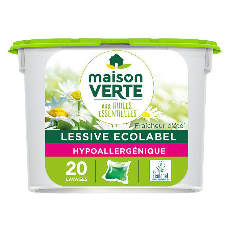 Maison Verte - Pack de 8 boîtes de lessive en capsules - 160 lavages - 8 x 20 capsules