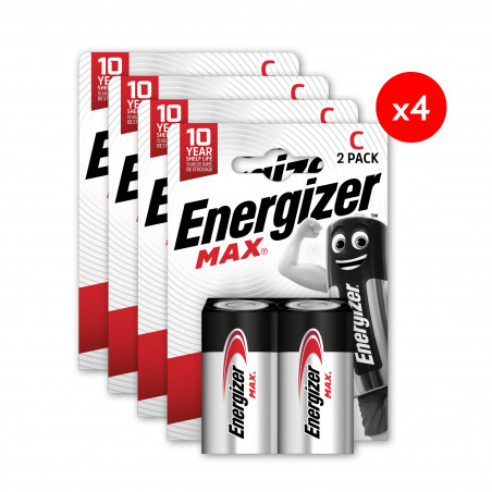Pack de 4 - Energizer Max Alcaline C/LR14, pack de 2 Piles Pack de 4 - Energizer Max Alcaline C/LR14, pack de 2 Piles