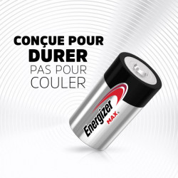 Pack de 4 - Energizer Max Alcaline D/LR20, pack de 2 Piles 2