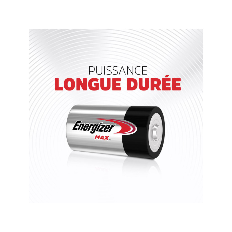 Pack de 4 - Energizer Max Alcaline D/LR20, pack de 2 Piles