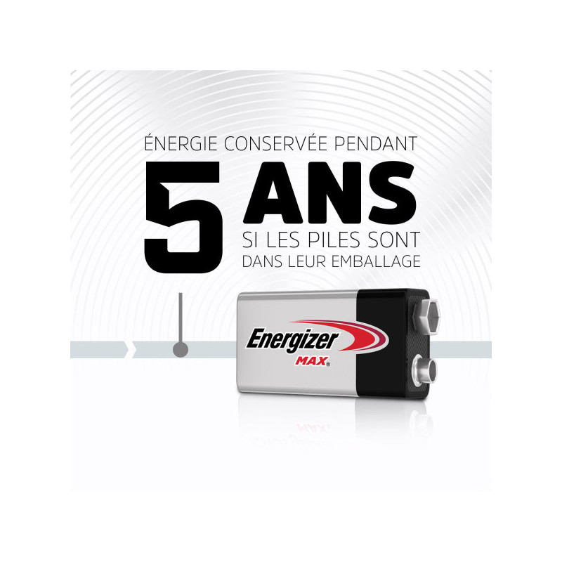 Pack de 3 - Energizer Max Alcaline 9V, pack de 2 Piles
