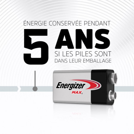 Pack de 3 - Energizer Max Alcaline 9V, pack de 2 Piles