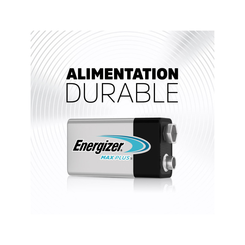 Pack de 4 - Energizer Max Plus Alcaline 9V, pack de 1 Pile