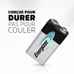 Pack de 4 - Energizer Max Plus Alcaline 9V, pack de 1 Pile
