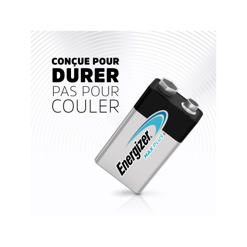 Pack de 4 - Energizer Max Plus Alcaline 9V, pack de 1 Pile