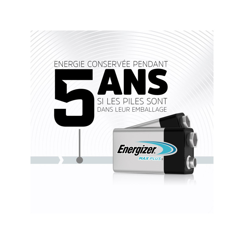 Pack de 4 - Energizer Max Plus Alcaline 9V, pack de 1 Pile