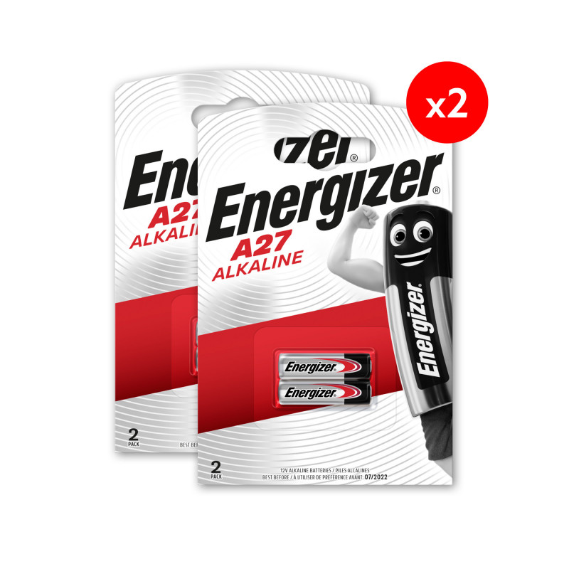 Pack de 2 - Energizer Pile Alcaline A27/27A, pack de 2 Piles