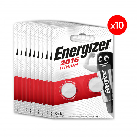 Pack de 10 - Energizer Pile Lithium 2016, pack de 2 Piles Pack de 10 - Energizer Pile Lithium 2016, pack de 2 Piles