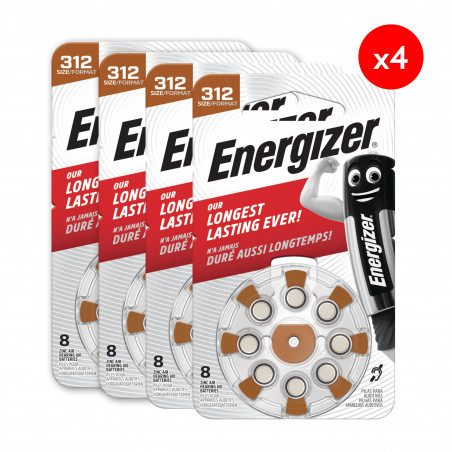 Pack de 4 - Energizer Pile Auditive HA312 Z.Air TFT TL8