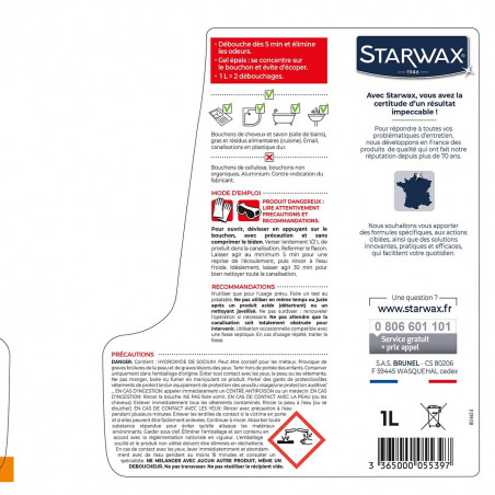 Starwax - Deboucheur Cuisine - Sdb Gel Express 5Mn 1L
