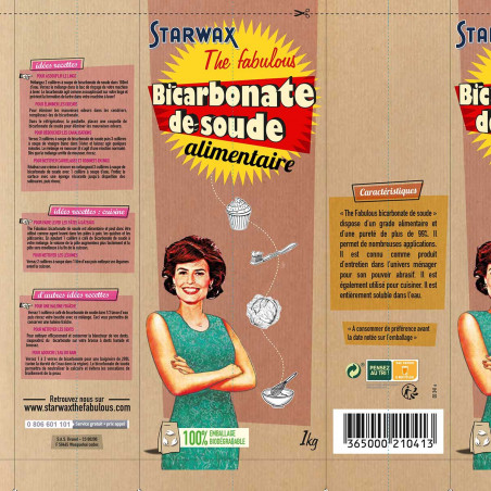 Starwax - Bicarbonate De Soude Alimentaire 1Kg Fabulous