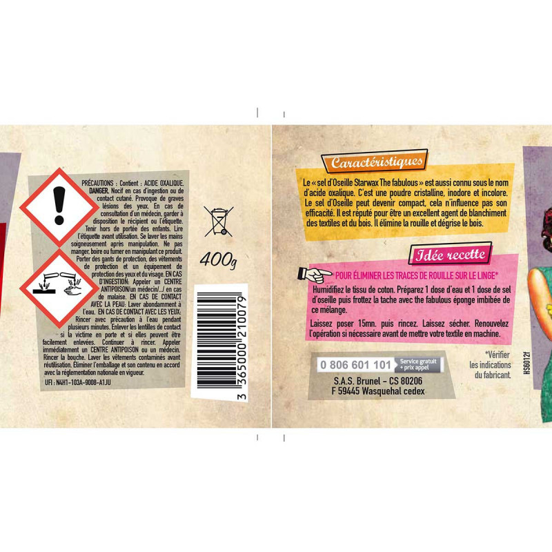 Starwax Fabulous - Sel D' Oseille 400Gr Fabulous