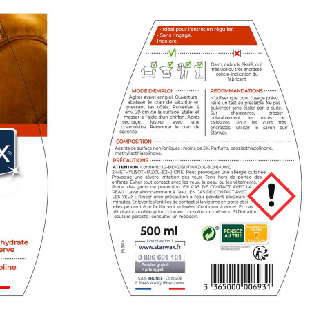 Pack de 2 - Starwax - Lait De Soin Cuir 500Ml