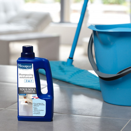 Pack de 2 - Starwax - Shampooing Autolustrant  2 En 1  Tous Sols Interieurs 1L Pack de 2 - Starwax - Shampooing Autolustrant  2 En 1  Tous Sols Interieurs 1L