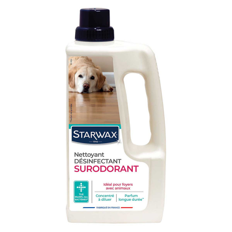 Pack de 2 - Starwax - Nettoyant Desinfectant Surodorant Animal 1L
