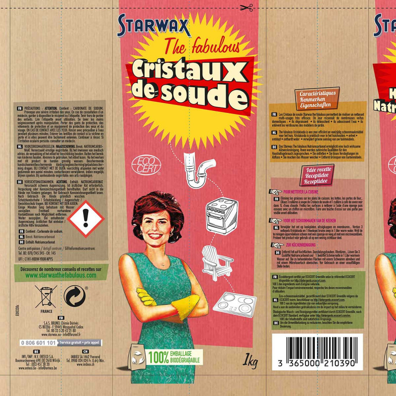 Pack de 2 - Starwax Fabulous - Cristaux De Soude 1Kg