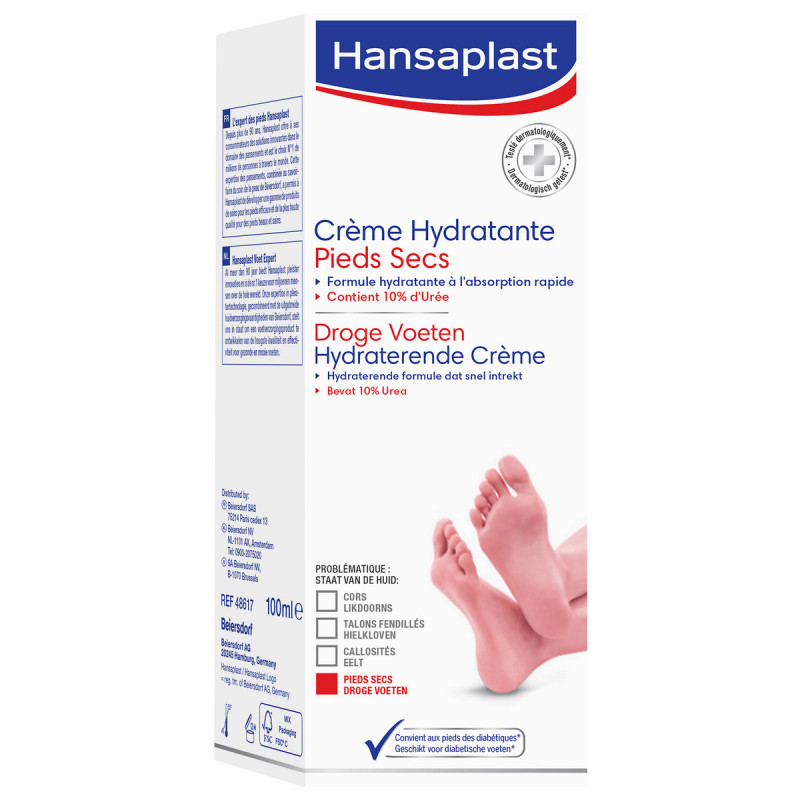 Hansaplast Crème hydratante pieds secs 10% d'Urée - 100 ml